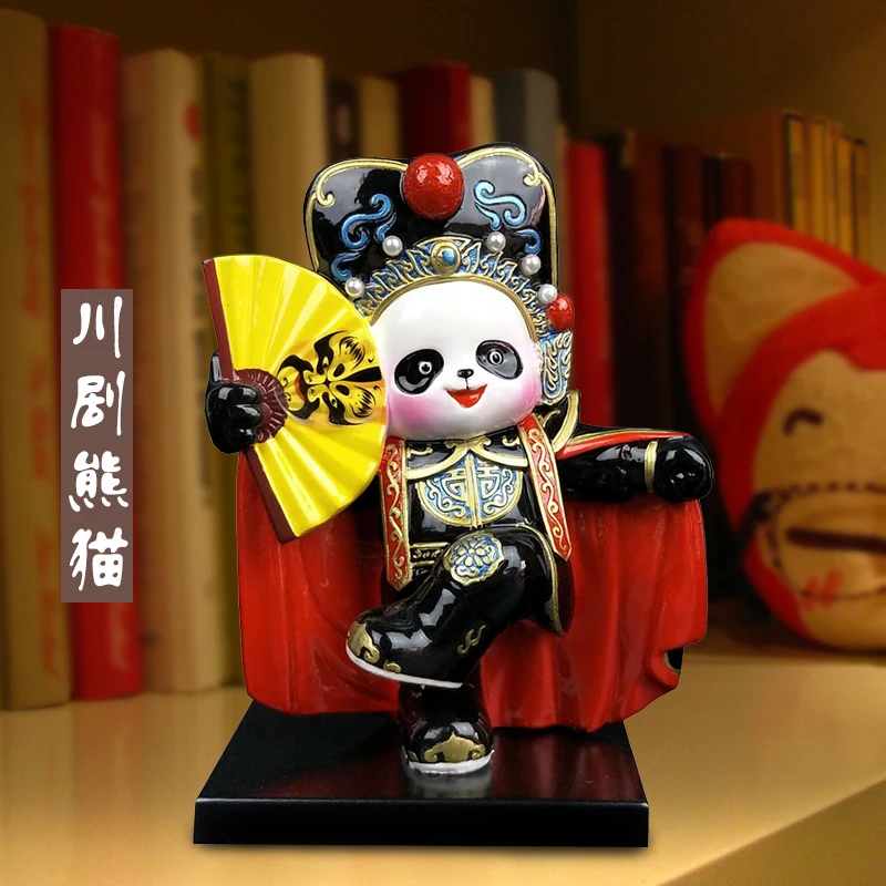 Chinese wind and Sichuan drama face-changing panda decoration crafts Sichuan panda facial makeup souvenir special gifts