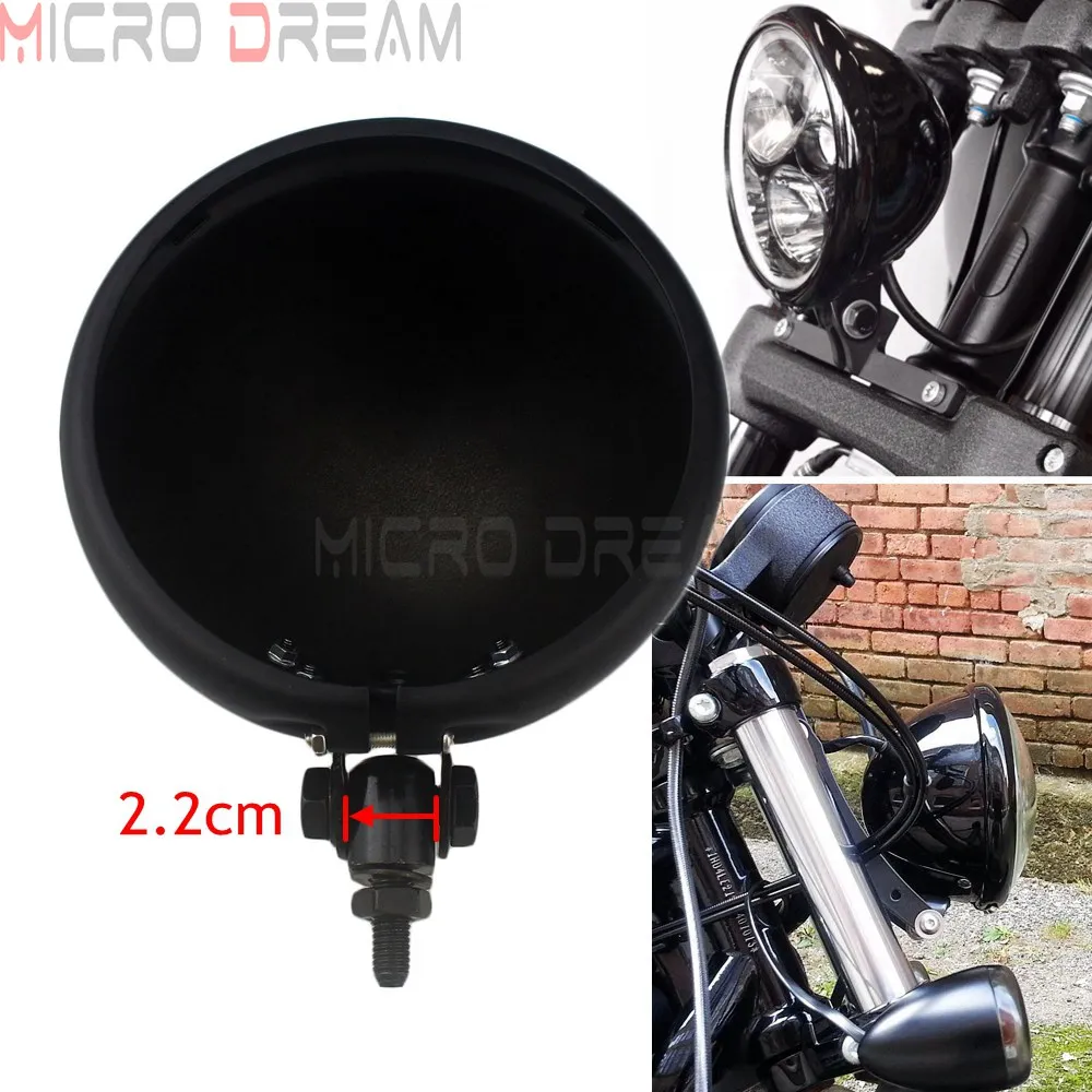 5.75 inch Headlight Housing Bucket Kit for Harley Dyna Sportster XL1200 XL883 FXD Custom Choppers 5-3/4