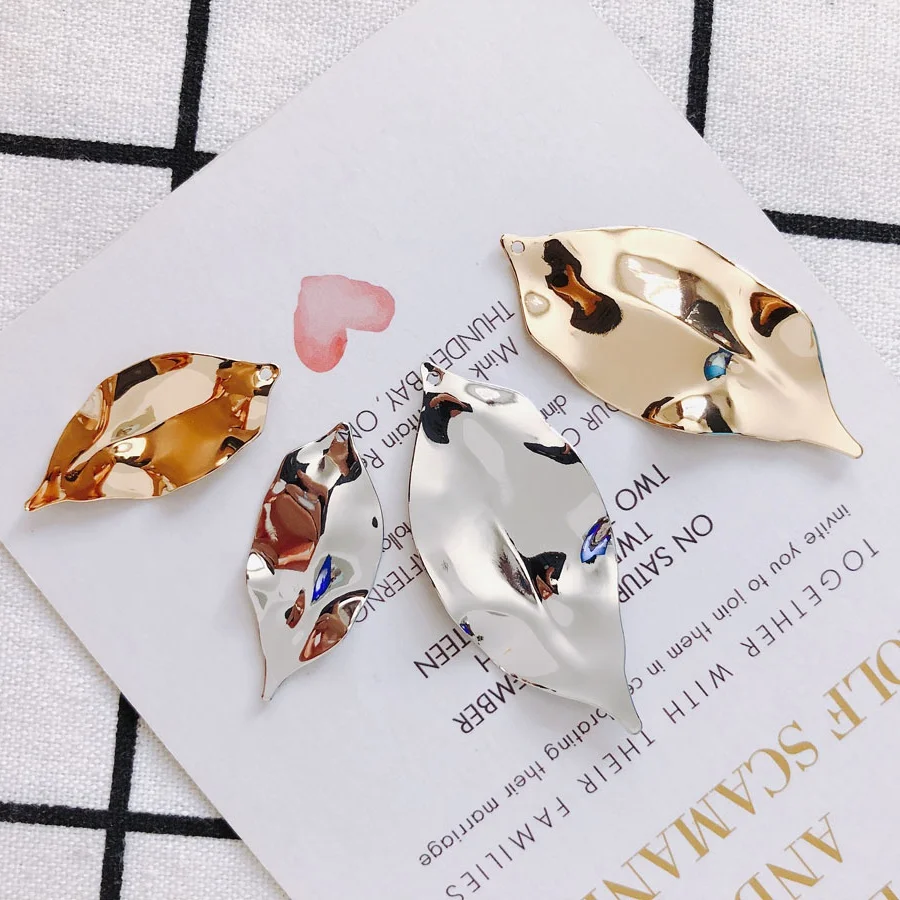DIY ear jewelry accessories alloy simple leaf single hole earrings earrings pendant accessories