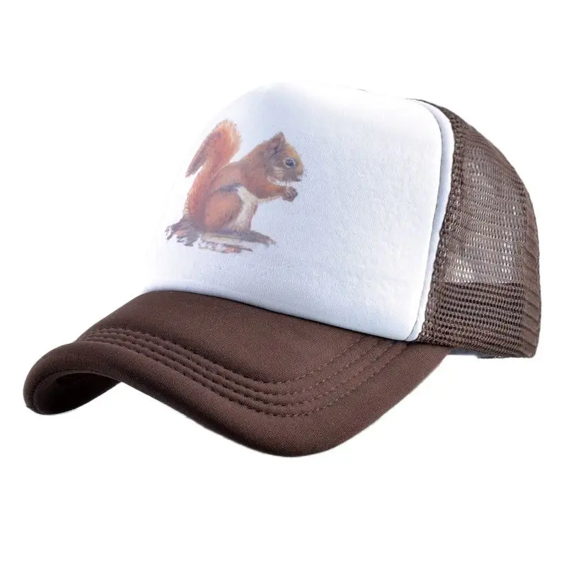 

Snapback Mesh Hat Women Print Squirrel Baseball Cap Men Summer Outdoor Breathable Trucker Bone Masculino Unisex Hip Hop Gorras