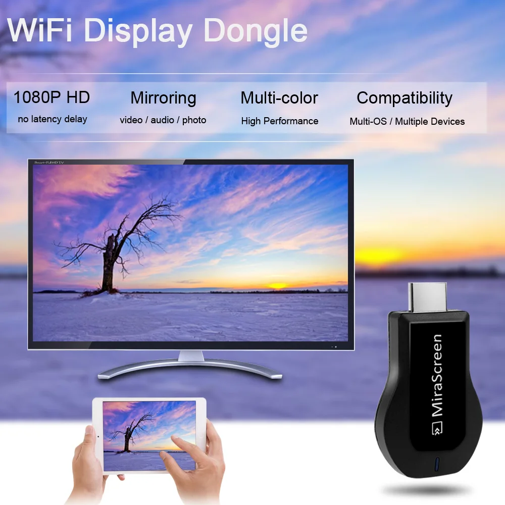 MiraScreen OTA TV Stick HD Wireless Wifi Display Dongle Video Adapter DLNA Airplay Miracast Smart iOS Android Phone to TV HDTV