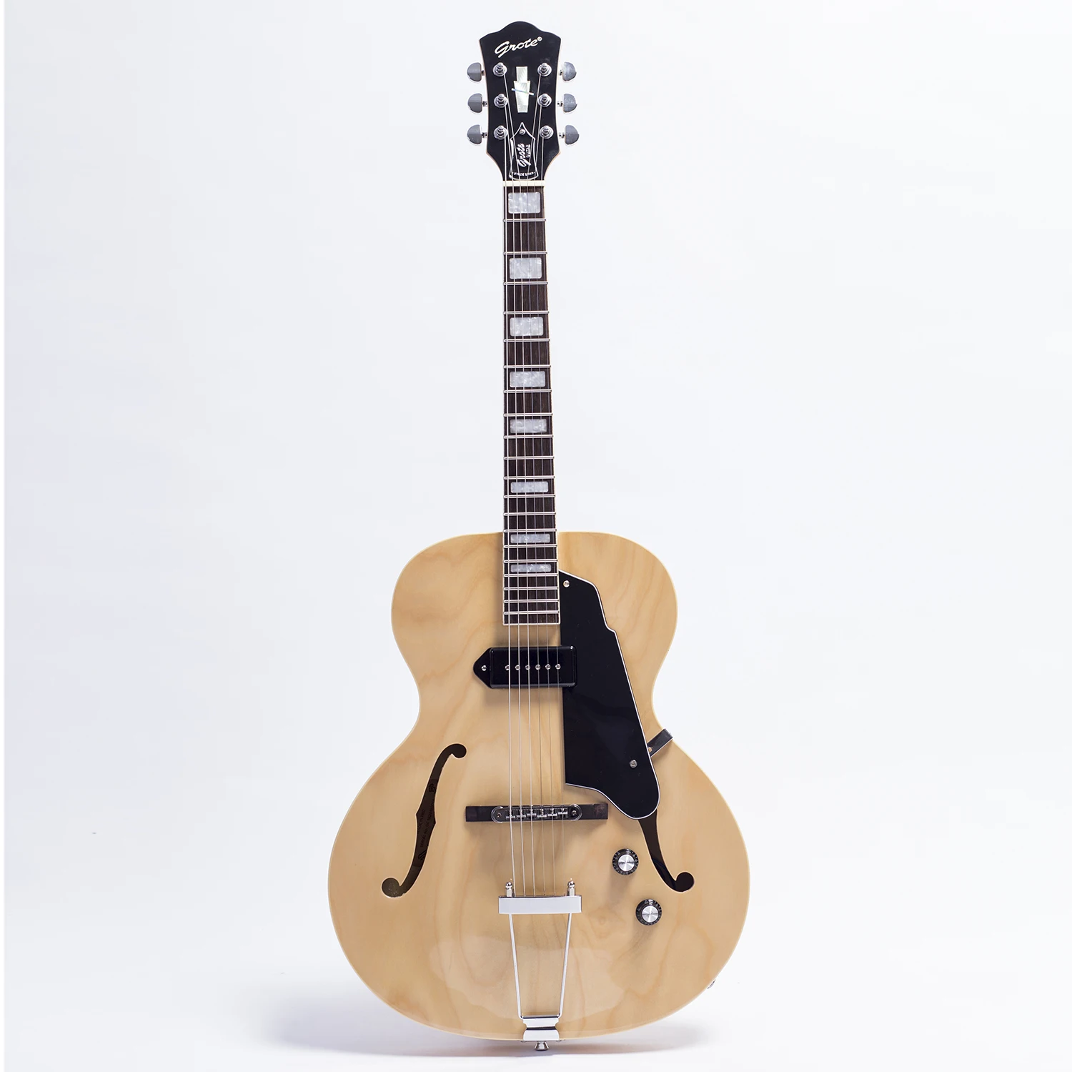 

Электрогитара P90 Archtop, натуральный джаз, без разрезов, тонкий корпус, джазовая электрогитара, новая, бесплатная доставка