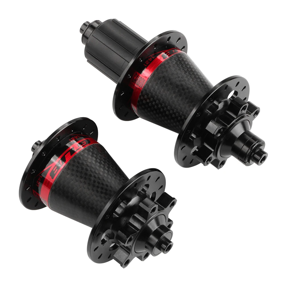 MTB Bike Disc Brake 32 Holes Hub Set Bicycle Front Rear Bearing Hubs Carbon Fiber For 100/135mm QR 100mm/142mm Axle-Through Hub