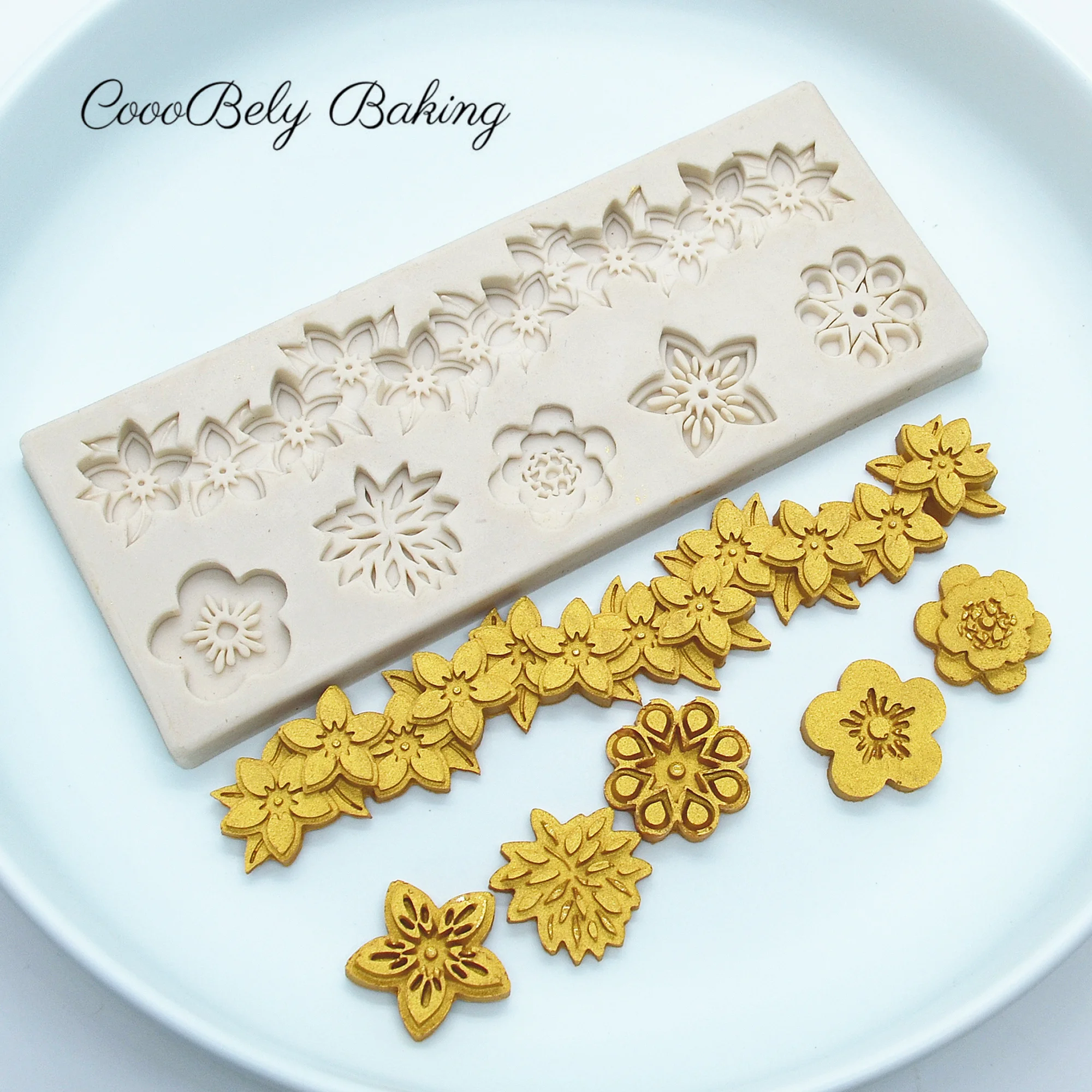 

Flowers DIY Sugarcraft Cake Border Decorating Silicone Mold Scroll Relief Fondant Candy Clay Chocolate Gumpaste Molds XK004