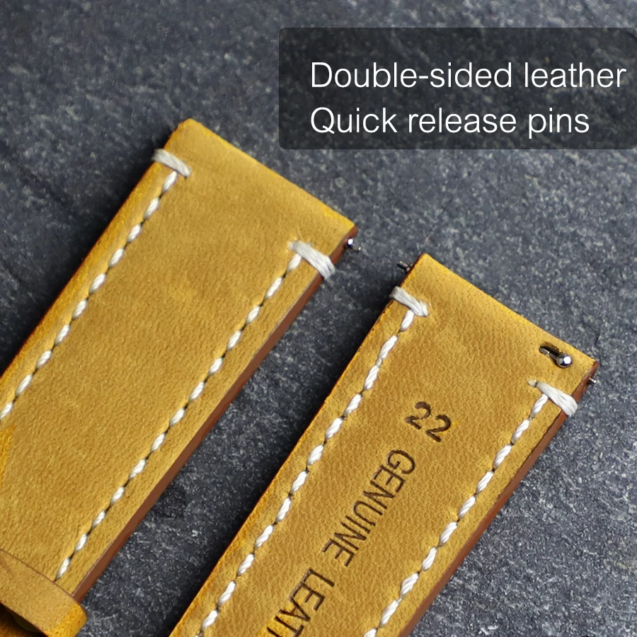 18mm,19mm,20mm,21mm,22mm,24mm Vintage Leather Watch Strap Quick Release Pins Watch Band for Samsung Huawei IWC Watchbands