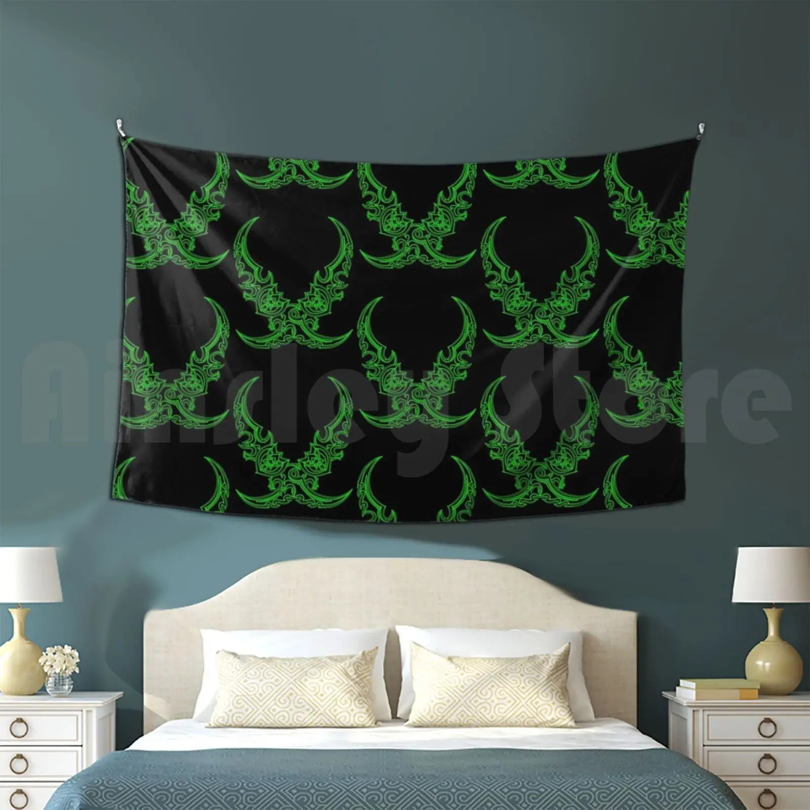 Warglaives Of Azzinoth Tapestry Background Wall Hanging Wow Illidan Demon Demonhunter Wing Black Temple Bc Burning