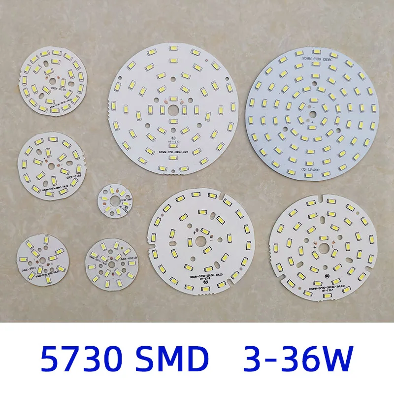 Microplaqueta conduzida do projector, smd 5730, 3w, 5w, 7w, 9w, 12w, 15w, 18w, 24w, 36w