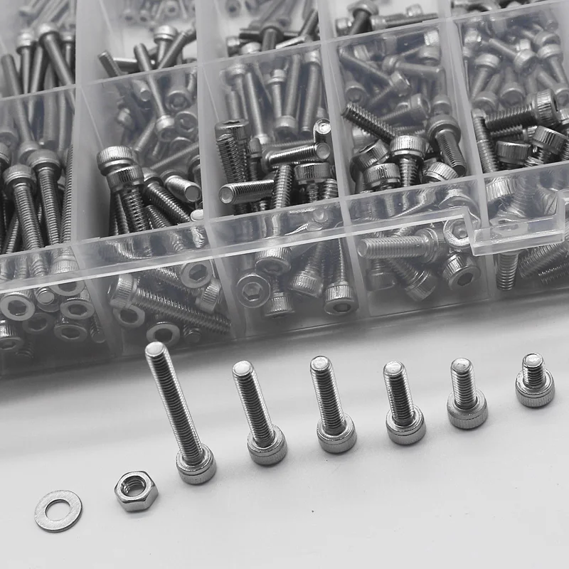 Bout En Noten Hex Hexagon Socket Schroef Set M3-M4 Rvs Ronde Platte Cap Hoofd Schroef Kit Allen Bolt Set