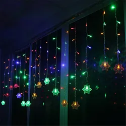 Christmas Snowflakes LED String Lights Flashing Lights Curtain Light Waterproof Holiday Party Connectable Wave Fairy Light