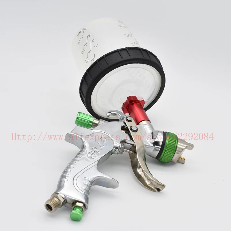 Pistola pulverizadora manual HVLP, pistola pulverizadora por gravedad, herramienta neumática de 1,4mm, 600CC, taza sin limpieza, taza mezcladora de pintura adecuada para pulverización de automóviles