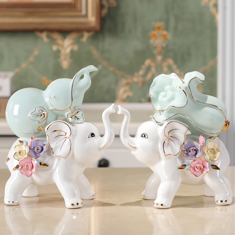 

Ceramic Animal Decoration ceramic elephant living room decoration ornaments home wedding decor tabletop gift Furnishing