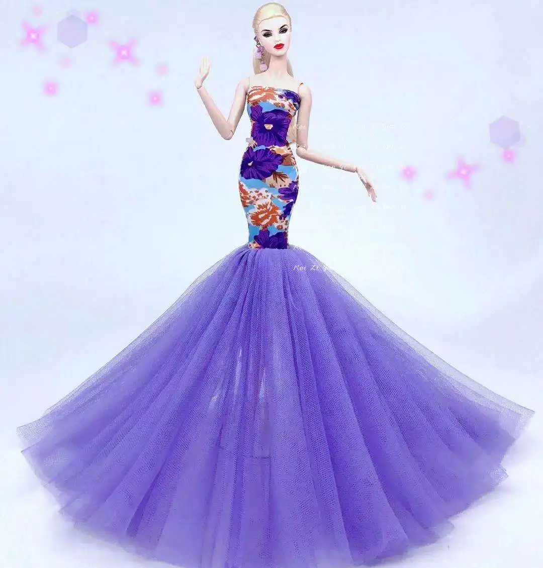 hot Wedding Dress for Barbie Doll Princess Evening Party Clothes Wears Long Dress Outfit Set for barbie clothes