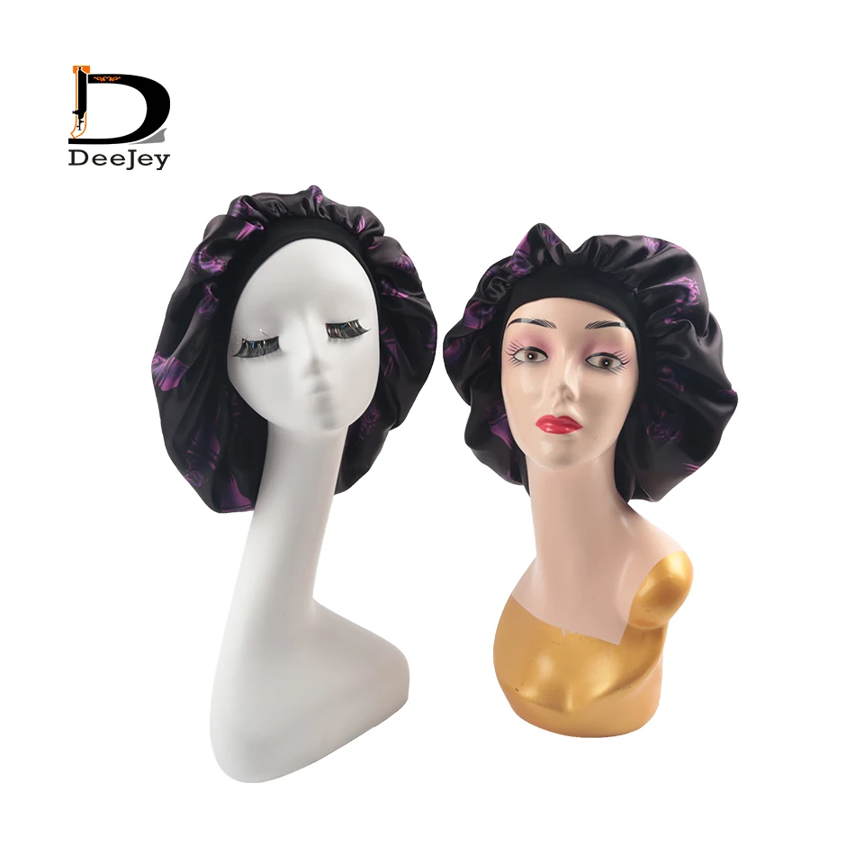 Double Layer satin silk band bonnet can be customized