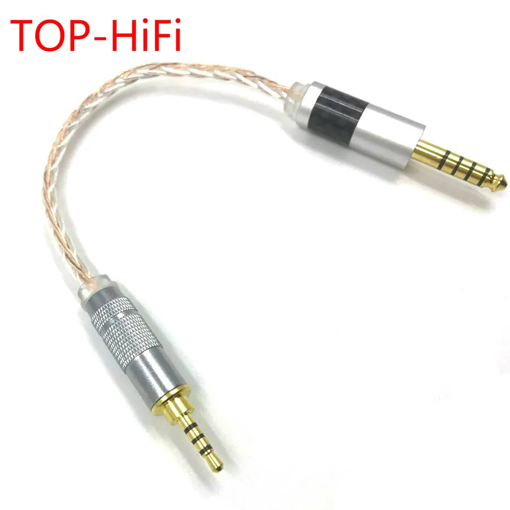 

TOP-HiFi 2.5mm TRRS Balance Male to 4.4mm Balance Male 8 Croes Single Crystal Cooper Silver Mixed Audio Male to Male Aux Cord