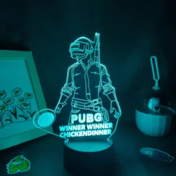 Lampe LED 3D de jeu PUBG Playeroothgenic Legrounds, veilleuse RVB, cadeau cool pour ami, chambre à coucher, table, bureau, décoration colorée