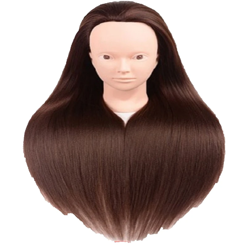 

CAMMITEVER Before Make Up Brown Hair Training Head Mannequin Hairdressing Dolls Head Human Female Doll Wig Head Hairstyles