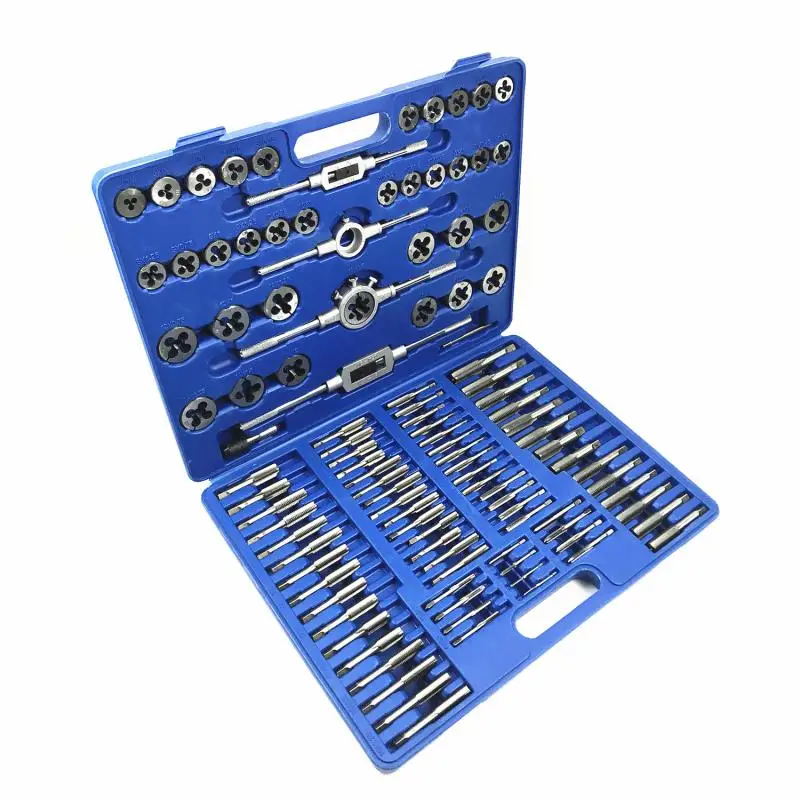 110-Piece Tap Die Set Multifunctional Gripper Combination Wire Tap Wrench Gripper Rack Toolbox