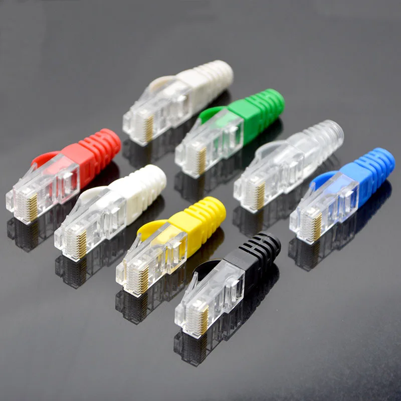 

100 SETS NEW Network Connector RJ48 10P10C Six kinds 10Core Special Crystal Head With Color Sheath Special Wholesale