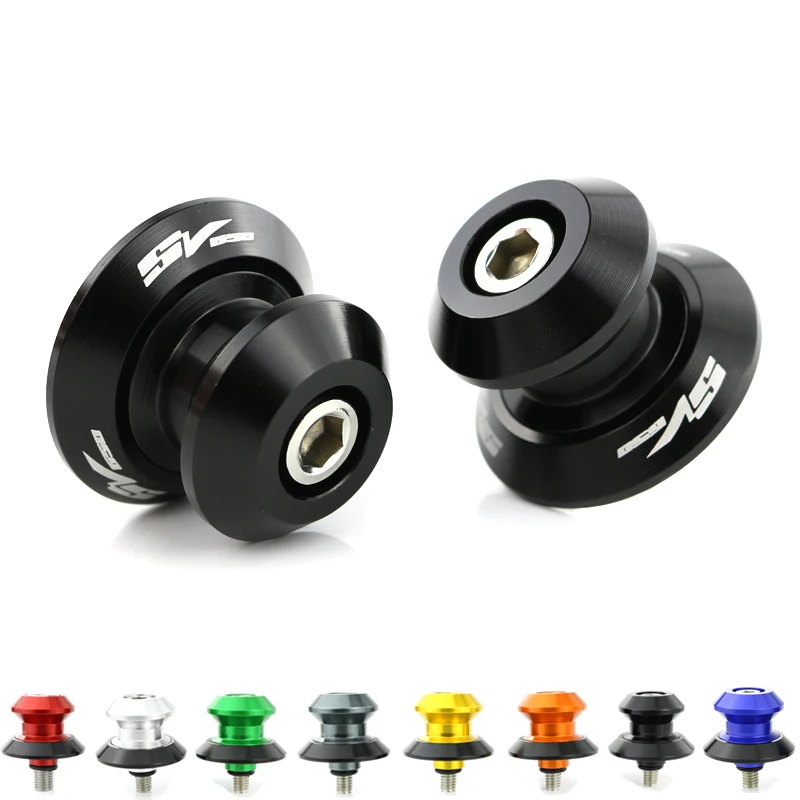 

Fit For SV650/S 1999-2012 2016-2018 SV650 Bikini FullFaired Unfaired 1999-2012 CNC Alloy Swing Arm Sliders Spools Stand Bobbins