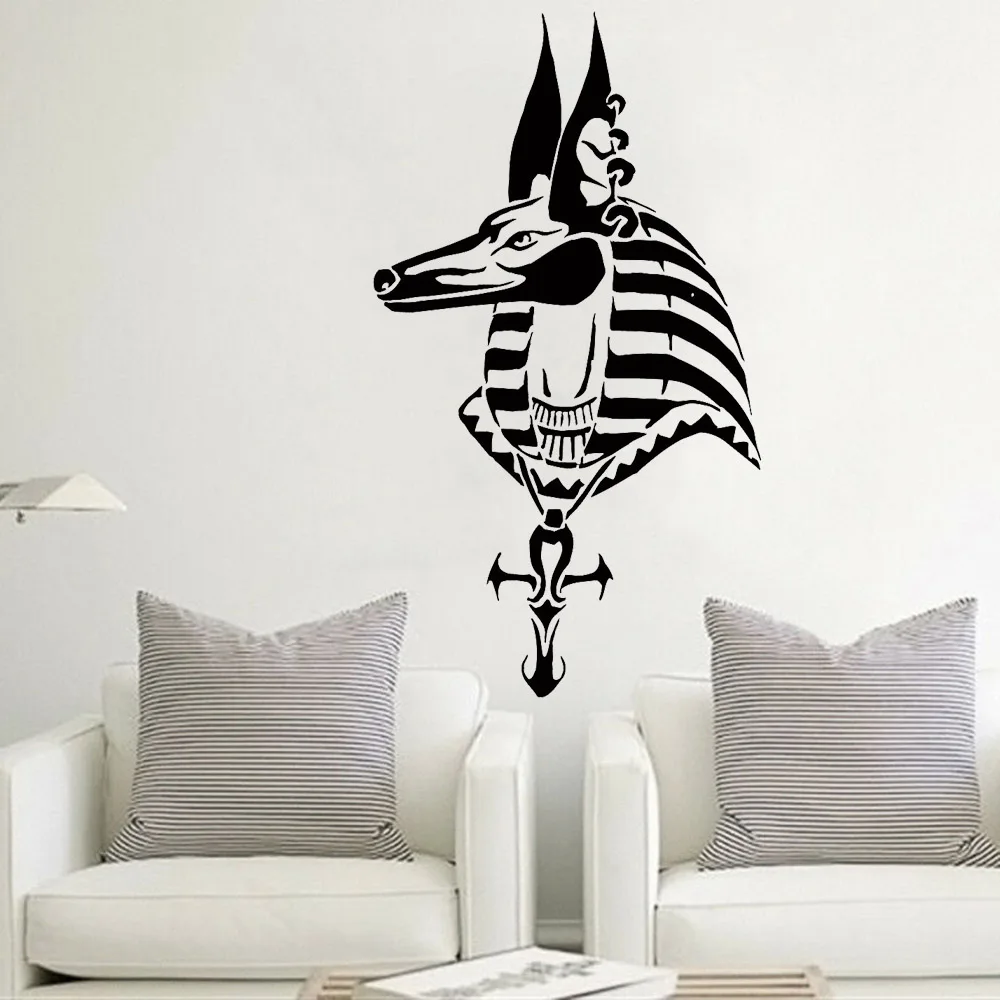 Mythology Wall Sticker For Kitchen Anubis Egypt Egyptian God Wall Decals Decor For Bedroom Nodic Home Decoration Creative W775