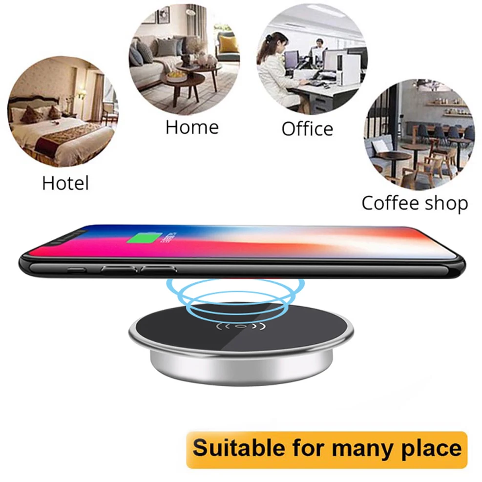 Built in Desktop Wireless Charger Pad Table Furniture Desk Embedded Qi Fast Wireless Charging For iPhone 12 13 Pro Max X Samsung