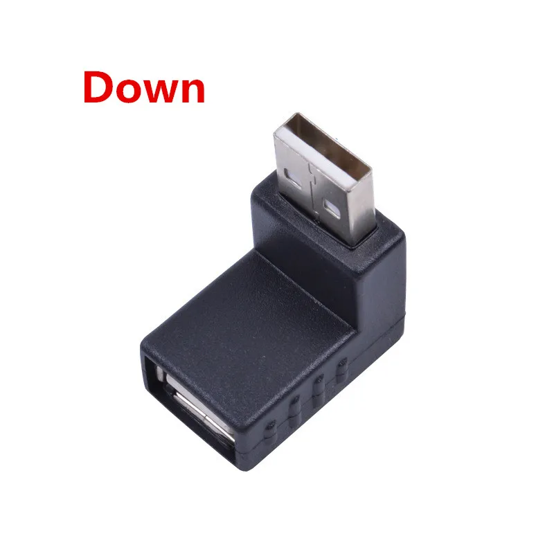 محول موصل USB 2.0 ، زاوية أعلى وأسفل ، 90 درجة ، ذكر إلى أنثى ، للكمبيوتر