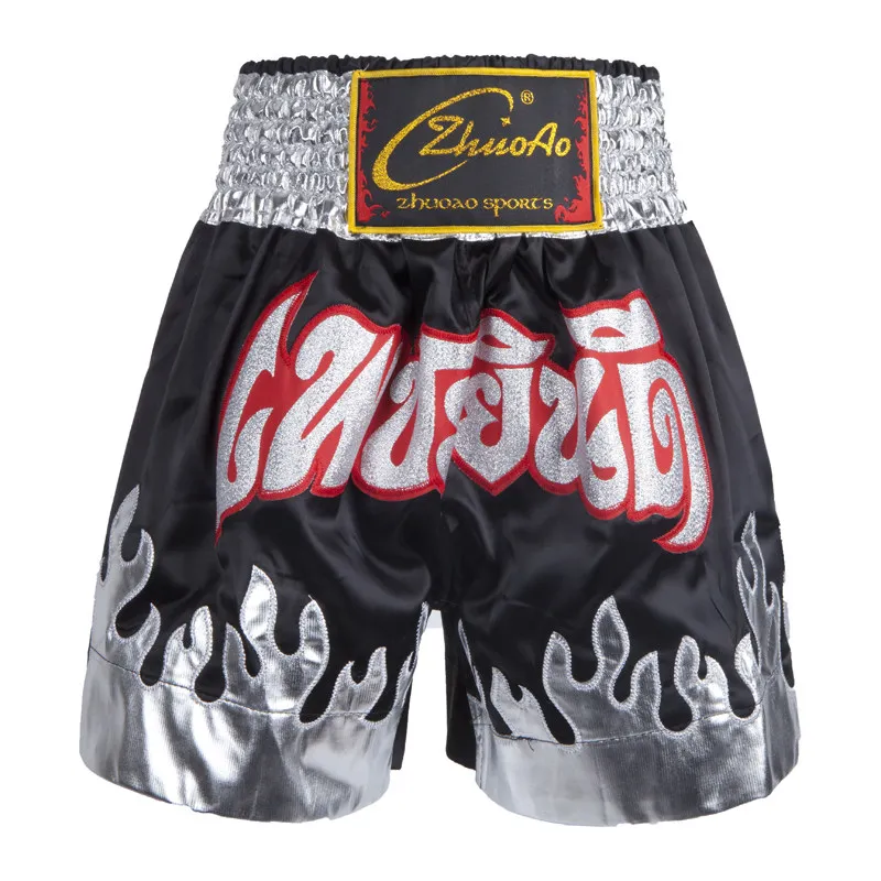 Pantalones cortos de boxeo para hombres y mujeres, Shorts de Kickboxing para niños, Muay Thai, entrenamiento de competición, MMA Sanda, artes