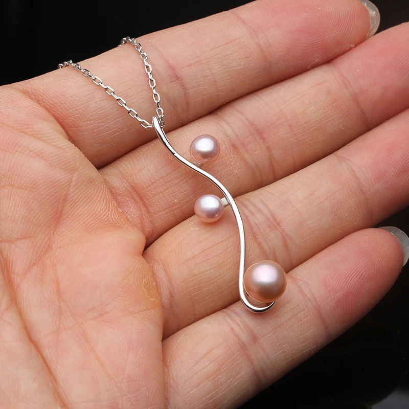 Multi Color Natural Freshwater 925 Silver Pearl Pendant For Women,Real Pearl Pendant Necklace Jewelry Anniversary Gift
