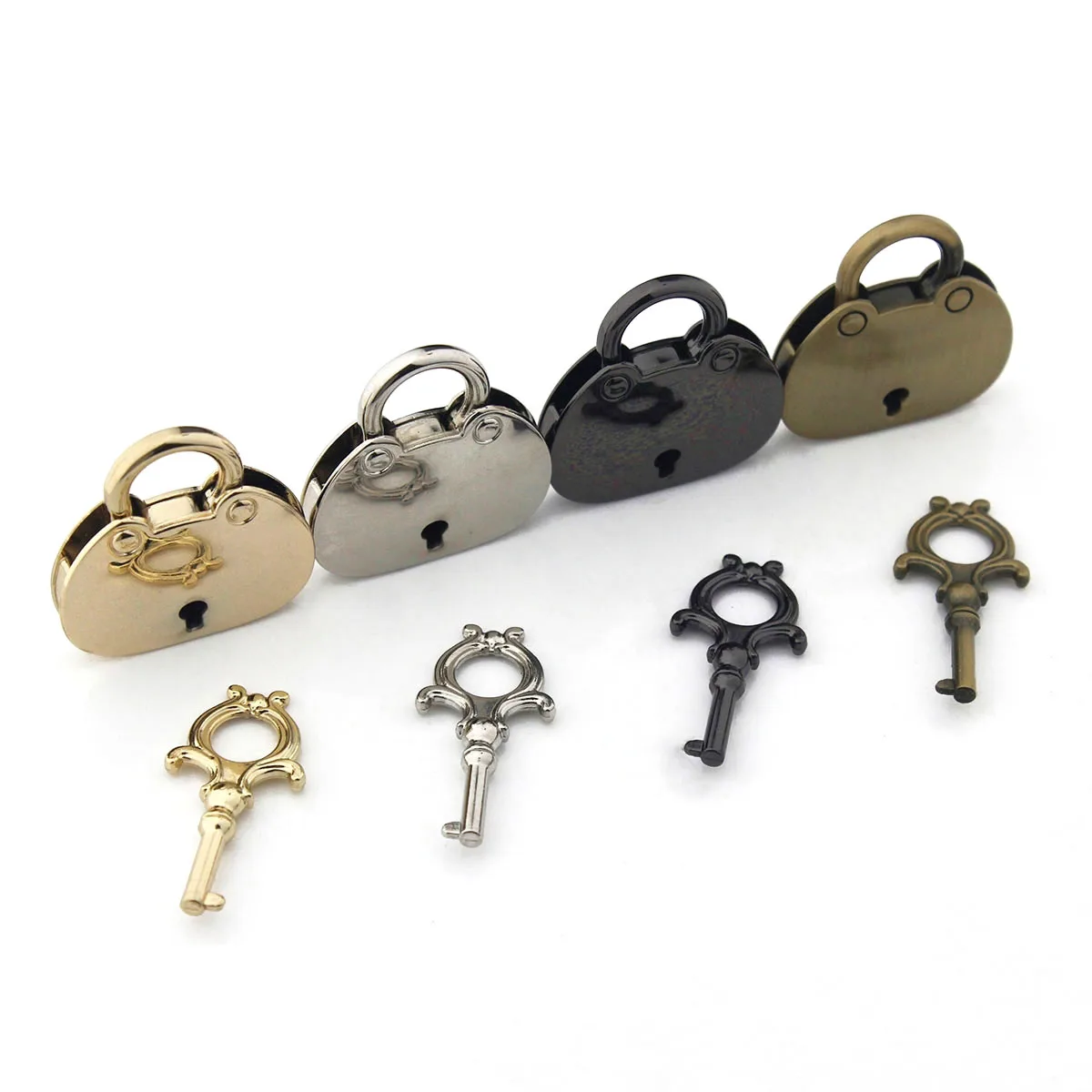 1pcs Fashion Metal Decoration Lock Mini Vintage Padlock Bag Suitcase Luggage Box Key Lock With Key DIY Hardware Accessories