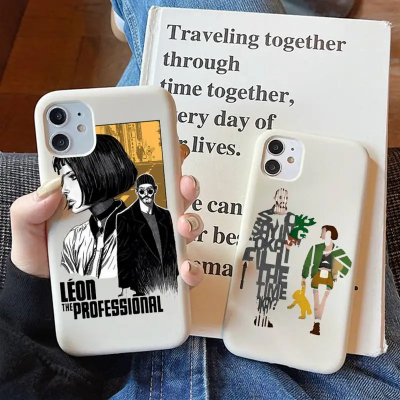 Movie Killer Leon And Mathilda Professional Uncle Girl Phone Case Solid Color for iphone 13 11 Pro Max X XS Max XR 7 8 6SPlus