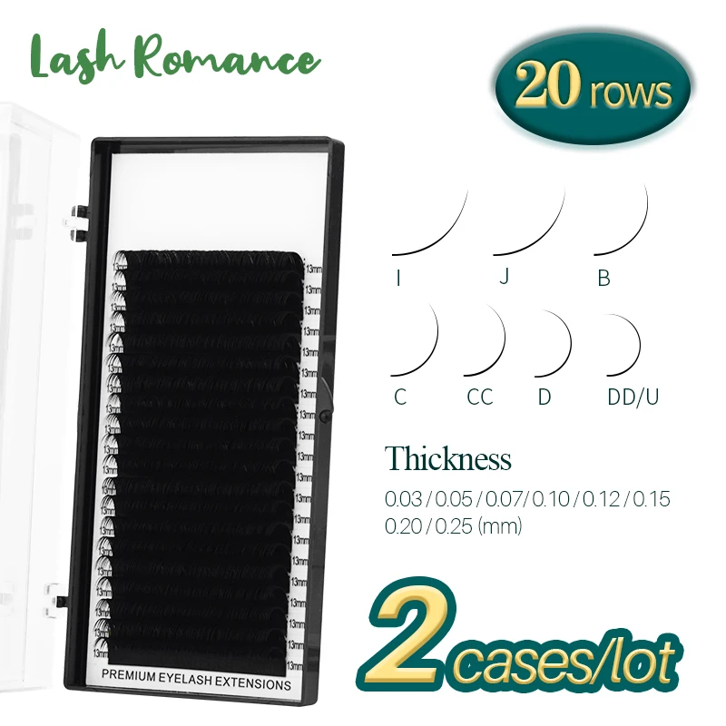 LASH ROMANCE Fast Ship 20 rows/case premium natural synthetic mink individual eyelash extension makeup maquiagem cilios