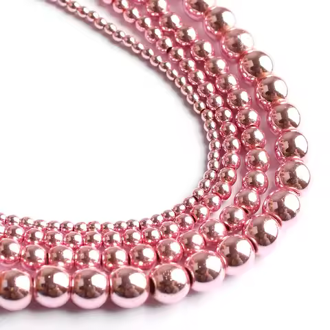 Natural Pink Hematite Stone Round Beads For Mineral Jewelry Making 2/3/4/6/8/10MM DIY Bracelet Necklace Accessories 15 Inch