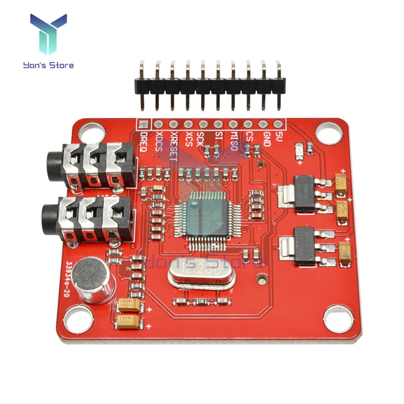 VS1053 VS1053B MP3 Mô Đun Với Khe Cắm Thẻ Nhớ SD VS1053B Ogg Ghi Hình Thời Gian 12.288 Mhz Pha Lê 16-Bit PCM Cho Arduino