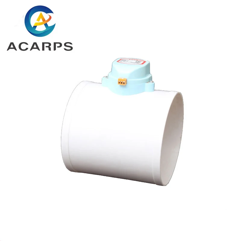 PVC Plastic HAVC Damper Electric Air Valve Motorized Check Valve Pipe 75/110/160/200mm 220V 12V 24V