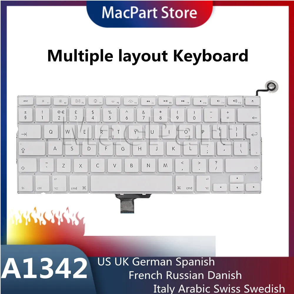 Replacement Keyboard A1342 for 13 Unibody White MacBook 2009-2010
