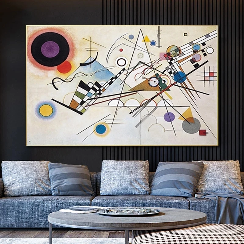 

Modern Abstract Wall Art Pictures By Wassily Kandinsky Canvas Paintings Posters and Print for Living Room Decor Unframed