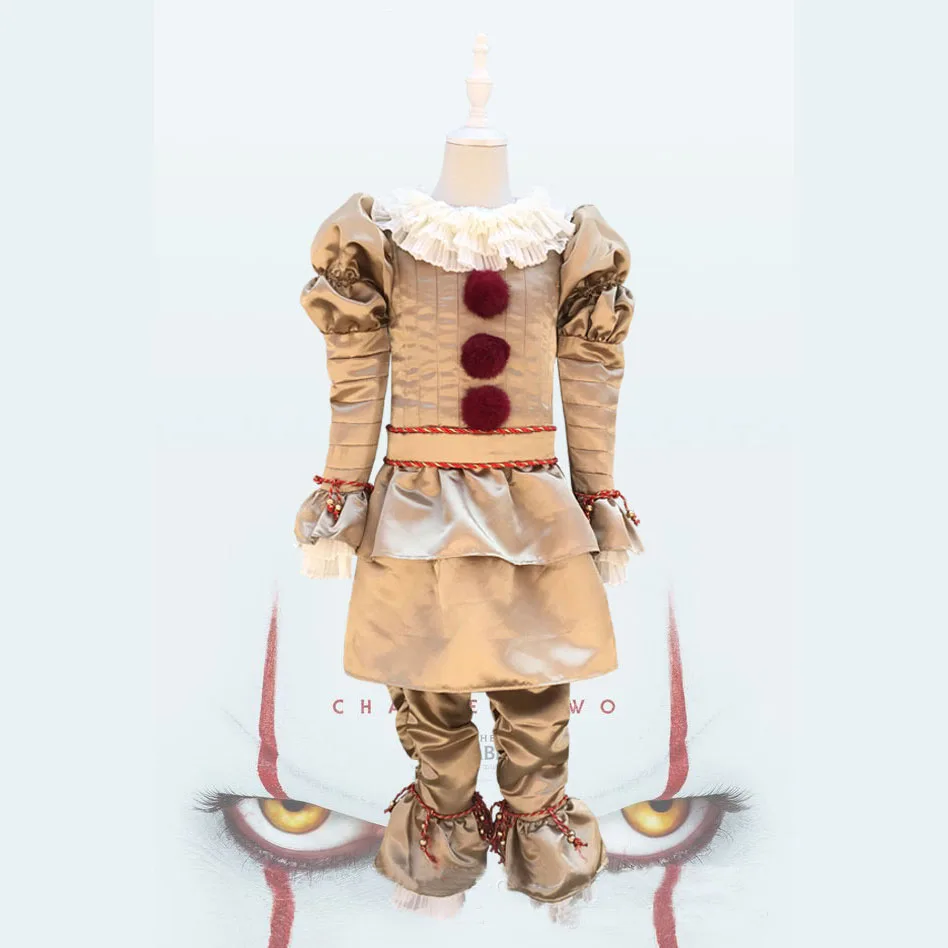 Movie Stephen King's It Pennywise Cosplay Costumes Kids The Clown Clothing Set Children Halloween Uniform Suit Carnival Party