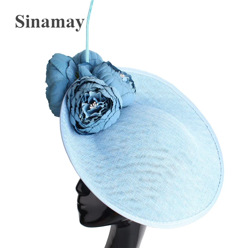 Elegant Women Big Derby Fascinators Hats Headbands Elegant Ladies Chuch Formal Headpiece Flower Headwear Cocktail Accessories