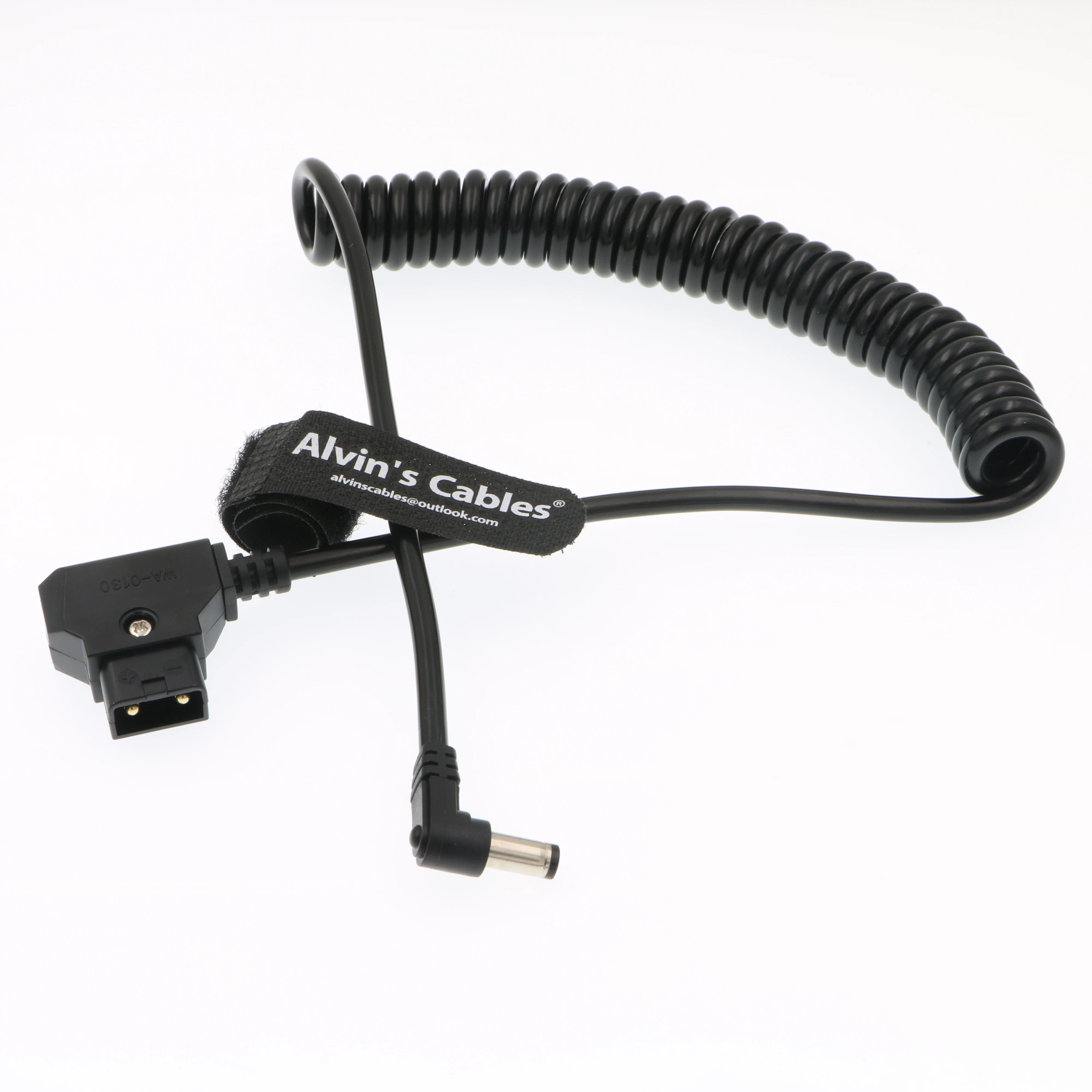 Picture 4: Alvin's Cables Anton Bauer Power Tap D Tap to 2.1 DC 12V Right Angle Coiled Cable for KiPRO LCD Monitors