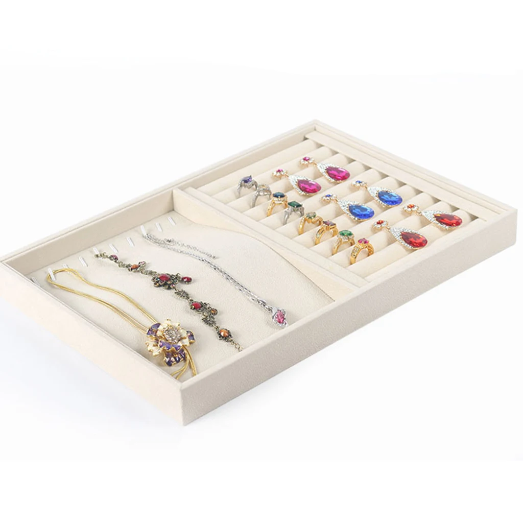 Velvet Jewelry Box Ring Earring Necklace Pendant Bracelet Display Organizer Box Tray Storage Showcase Holder Jewelry Display Cas