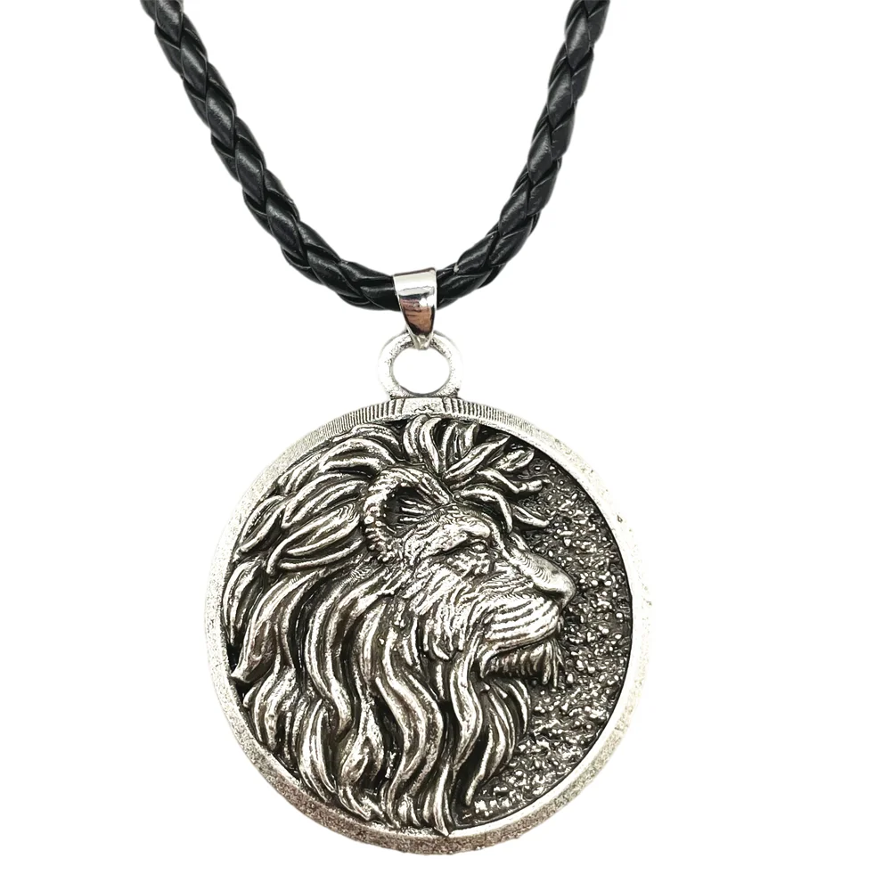 Animal Lion Punk Pendant Medallion Necklaces Heavy Badge Jewlery Mens Present Accessories Christmas Gift