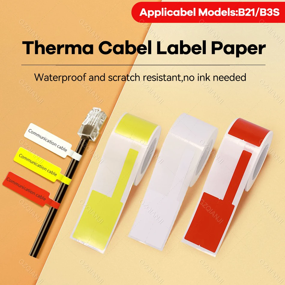 NIIMBOT B21/B3S Wire and Cable Label Paper Communication Network Cable Optical Fiber Pigtail Self-adhesive P-type Label