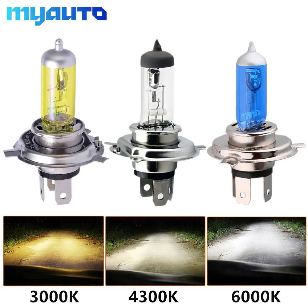 Car Light H4 H7 Auto Halogen Lamps Bulb Fog Lights 100W 3000K 4300K 6000K 12V Motercycle Car Halogen Bulb Ampoule Voiture