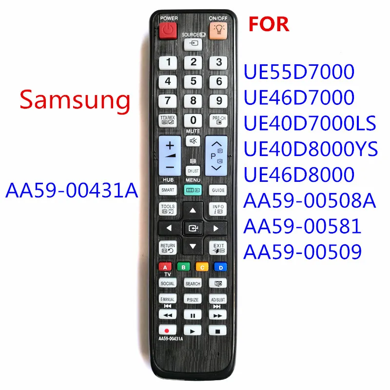 

New Replacement AA59-00431A Fit For Samsung 3D Smart TV LCD LED Player Remote Control PS51D8000 PS64D8000 UE40D7000 UE40D8000