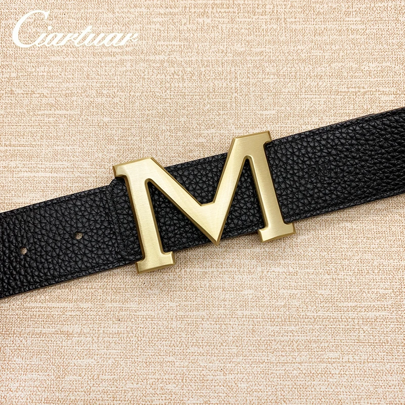 2023 ciartuar official store fashion belt 3.8 buckle for men lady belt high quality genuine leather color cow skin free shipping