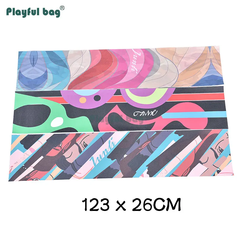 Playful Bag Skateboard sandpaper Thickened anti-slip cloth double rocker sandpaper 80AB 80AS OS780 Skateboard sticker AMB73