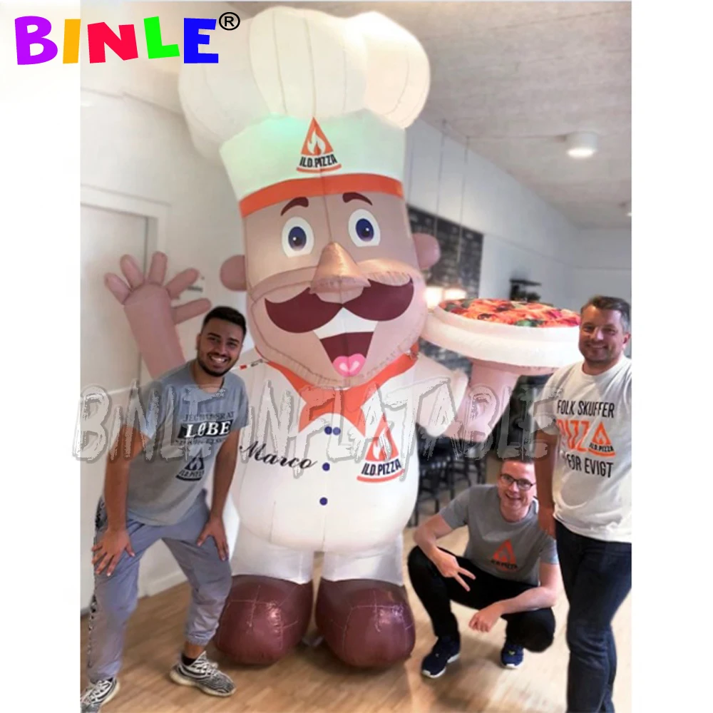 

Outdoor promotional advertising giant inflatable chef with Bread pizza inflatable cook man air balloon Bakery Decoration