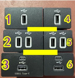 1Pc Dual USB TypeC Charger Socket HP5T-14F014-AD HC3T-14F014-DB For Ford Carplay SYNC3 USB Type-C Dual Interface Module SYNC 2