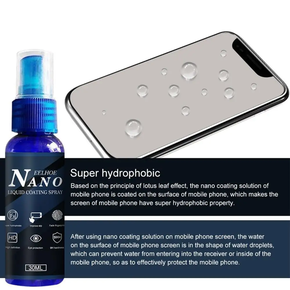 30Ml Nano Liquid Screen Protectorฟิล์มสเปรย์โทรศัพท์มือถือNanoเคลือบSolutionป้องกันรอยขีดข่วนโทรศัพท์ป้องกัน