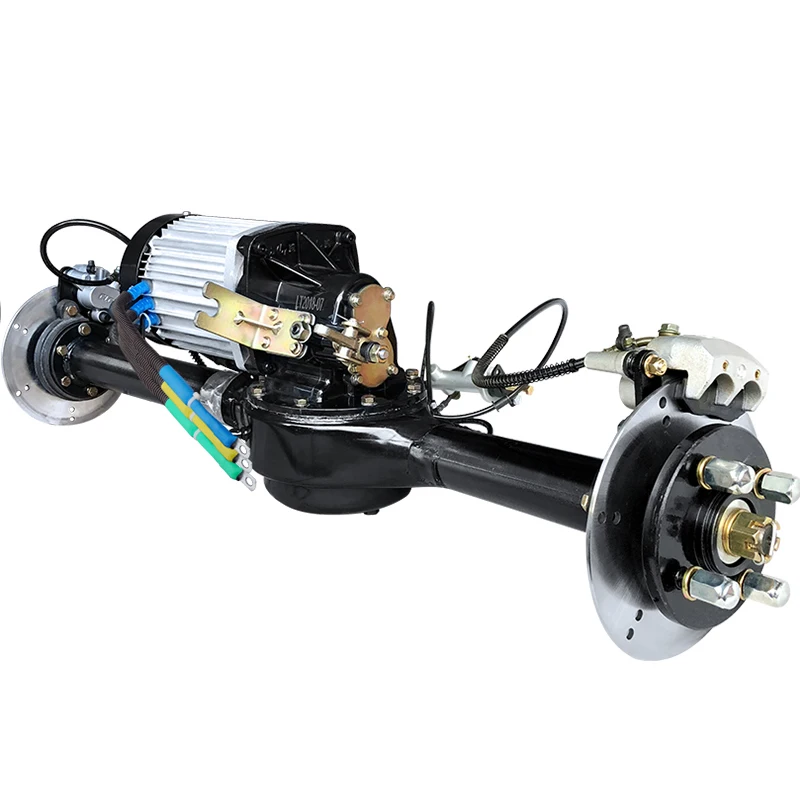 DC60V72V3000W disc brake brushless hub motor kit, electric tricycle rear axle assembly, load-bearing wheels, size optional